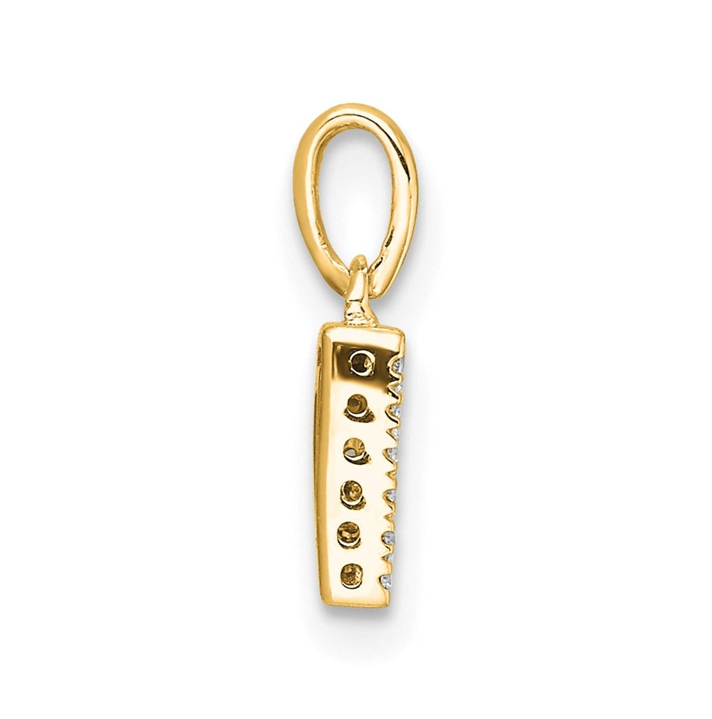 10k Yellow Gold Diamond Initial with Bail Pendant
