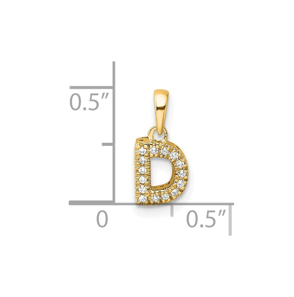 10k Yellow Gold Diamond Initial with Bail Pendant