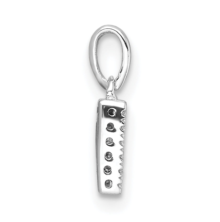 14K White Gold Diamond Letter D Initial with Bail Pendant