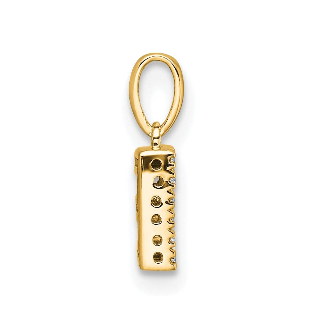 10k Yellow Gold Diamond Initial with Bail Pendant