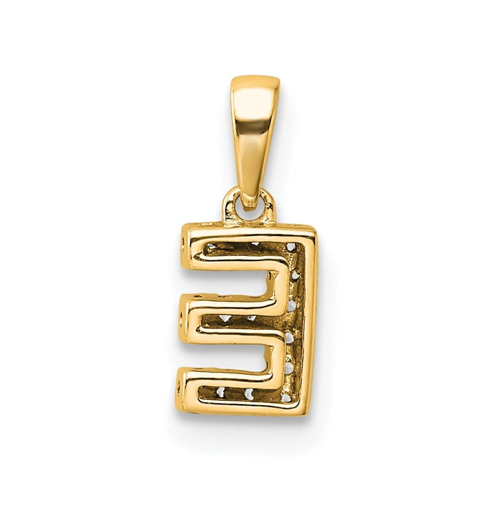 10k Yellow Gold Diamond Initial with Bail Pendant