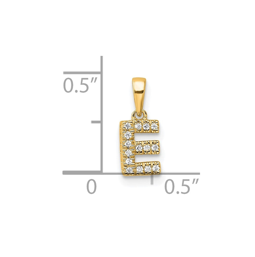 10k Yellow Gold Diamond Initial with Bail Pendant