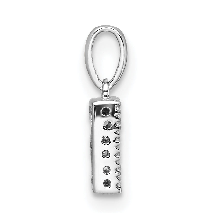 14K White Gold Diamond Letter E Initial with Bail Pendant