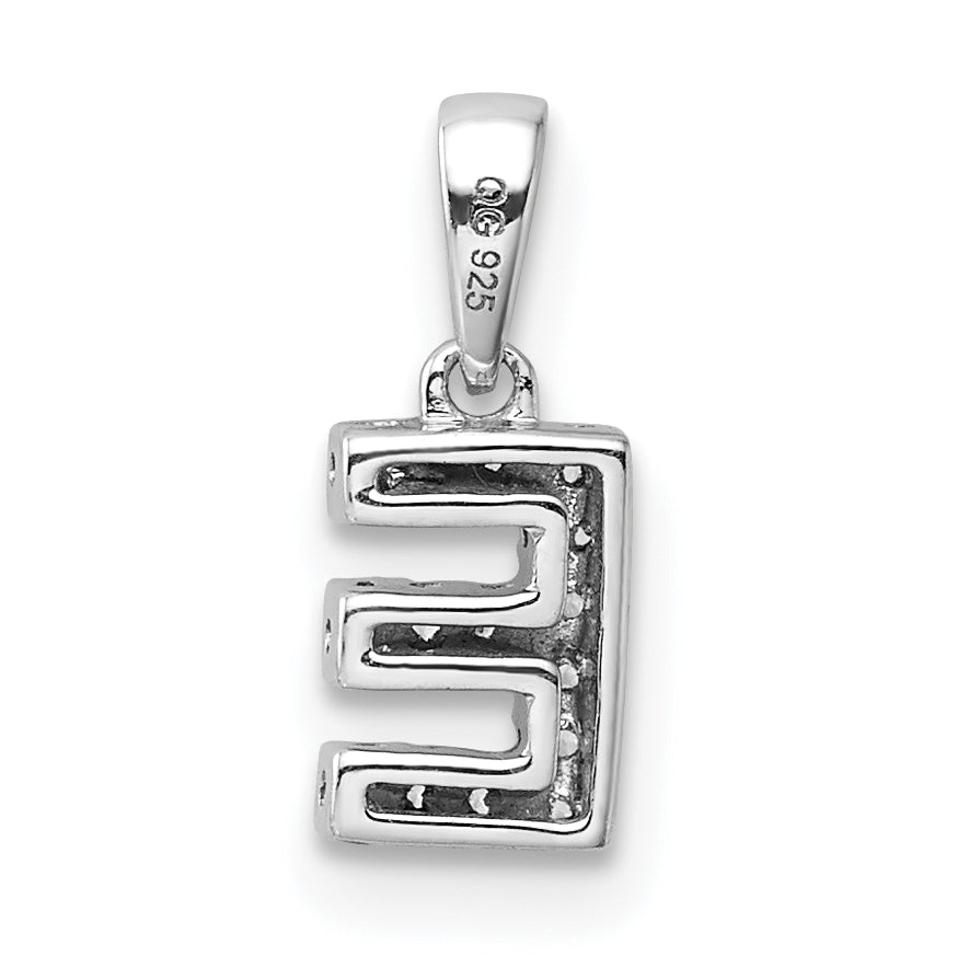 14K White Gold Diamond Letter E Initial with Bail Pendant