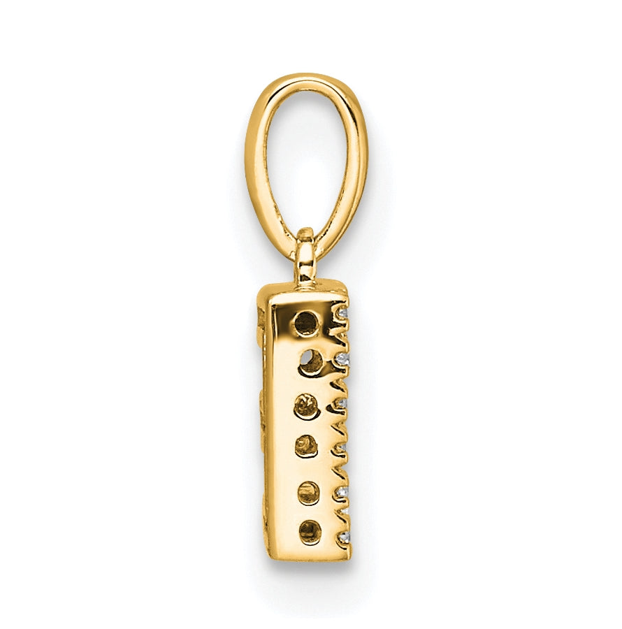 14K Yellow Gold Diamond Letter E Initial with Bail Pendant