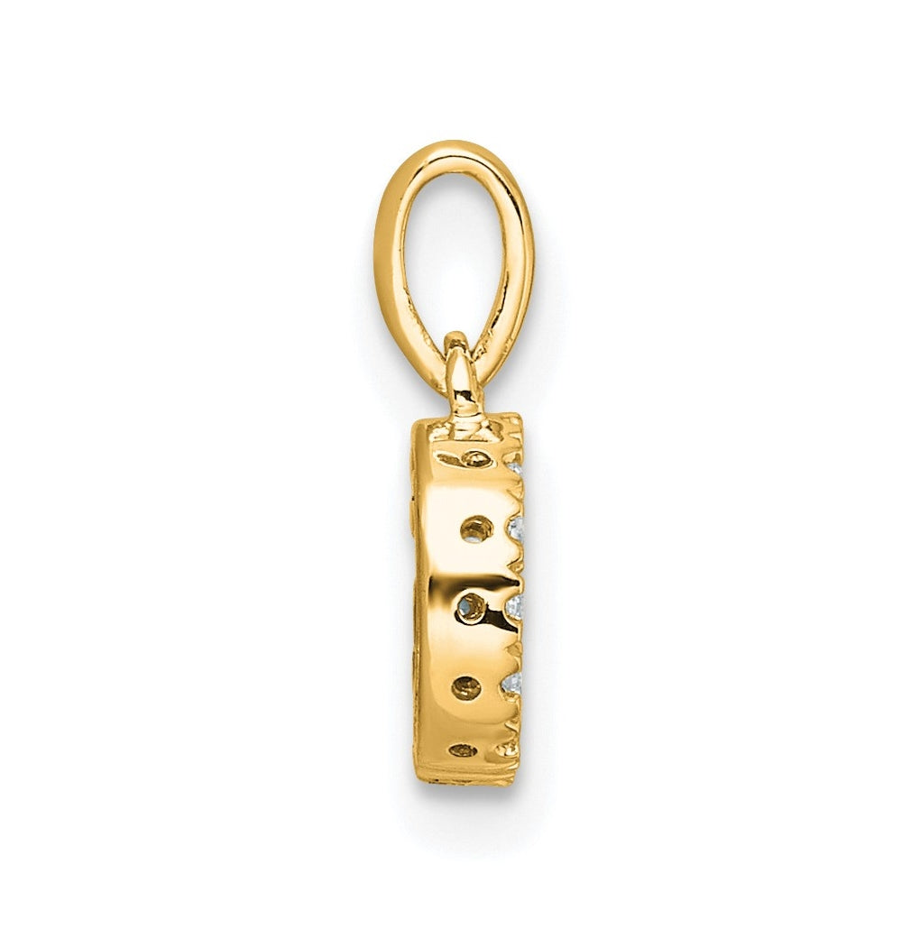 10k Yellow Gold Diamond Initial with Bail Pendant