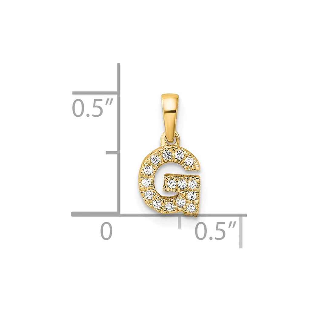 10k Yellow Gold Diamond Initial with Bail Pendant