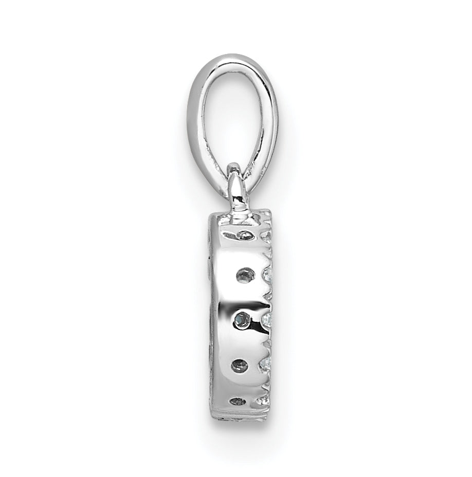 14K White Gold Diamond Letter G Initial with Bail Pendant