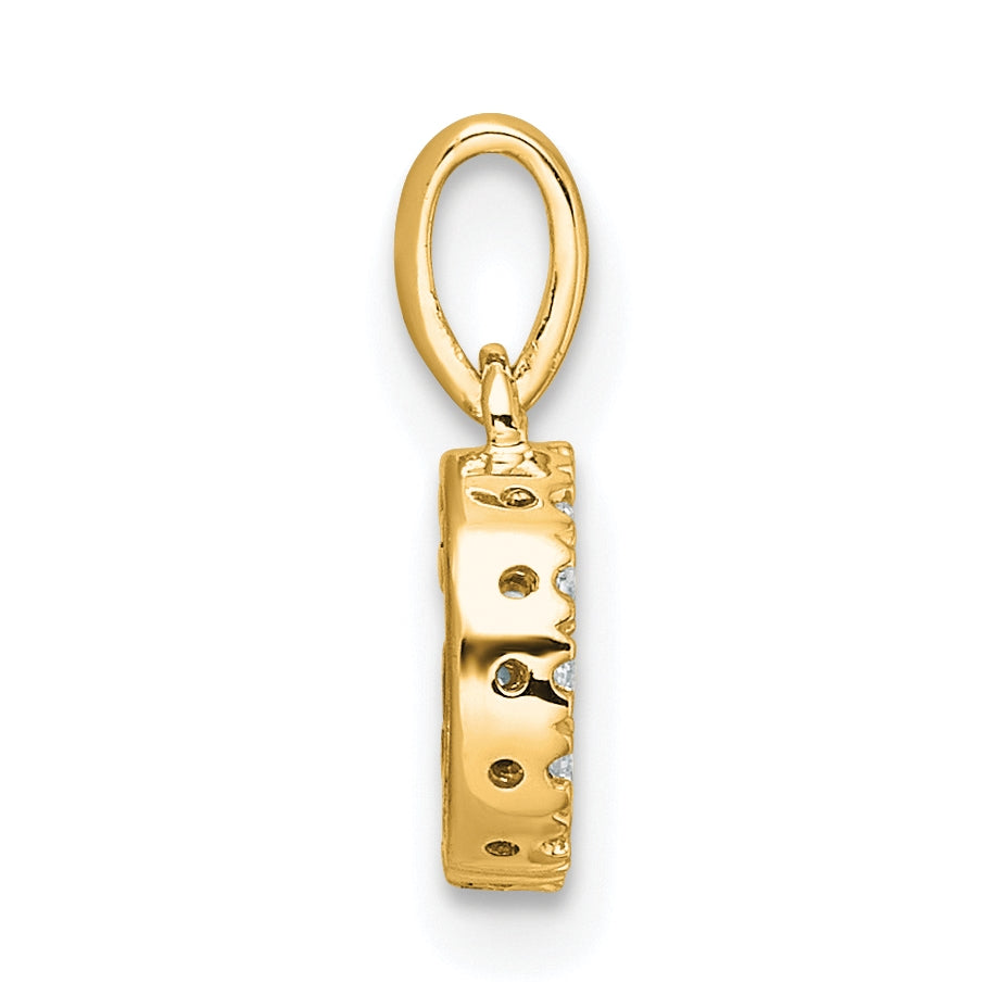14K Yellow Gold Diamond Letter G Initial with Bail Pendant