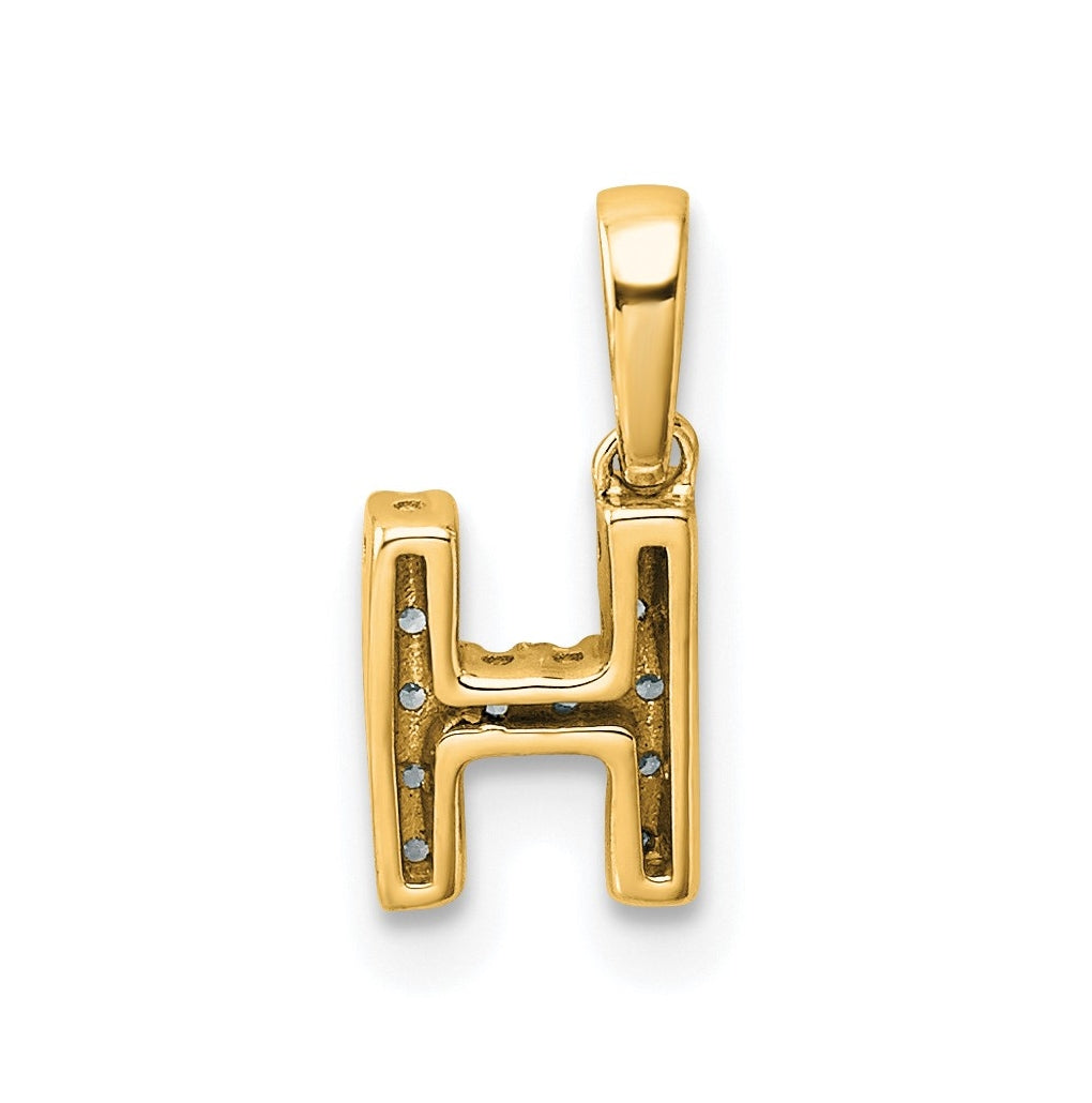 10k Yellow Gold Diamond Initial with Bail Pendant