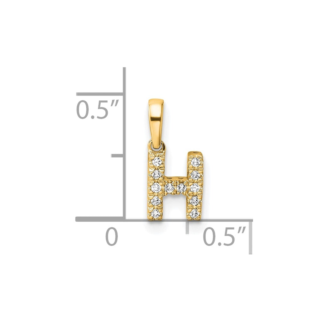 10k Yellow Gold Diamond Initial with Bail Pendant