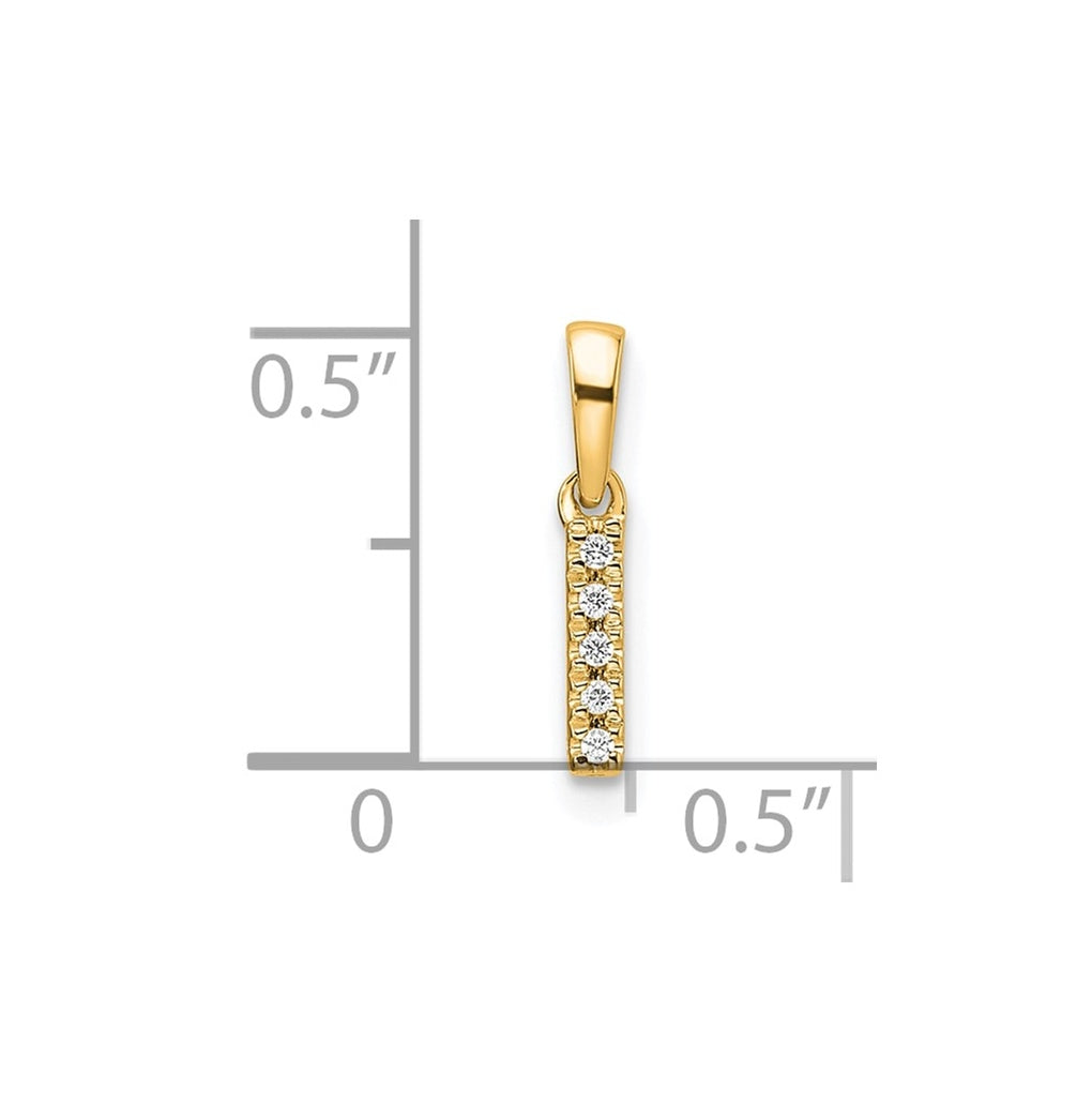 10k Yellow Gold Diamond Initial with Bail Pendant