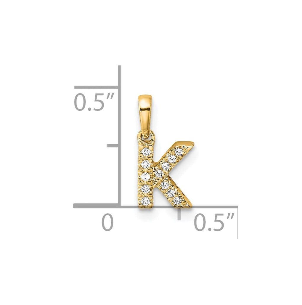 10k Yellow Gold Diamond Initial with Bail Pendant