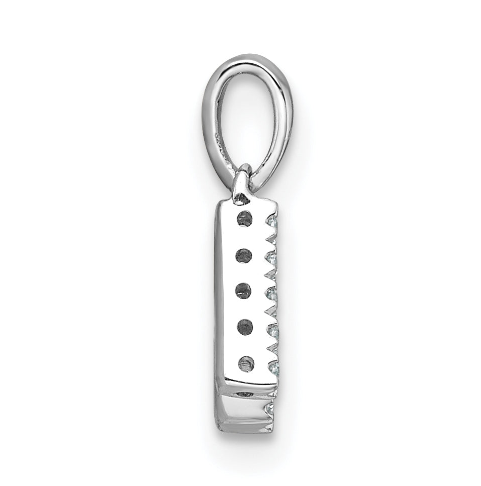 14K White Gold Diamond Letter K Initial with Bail Pendant