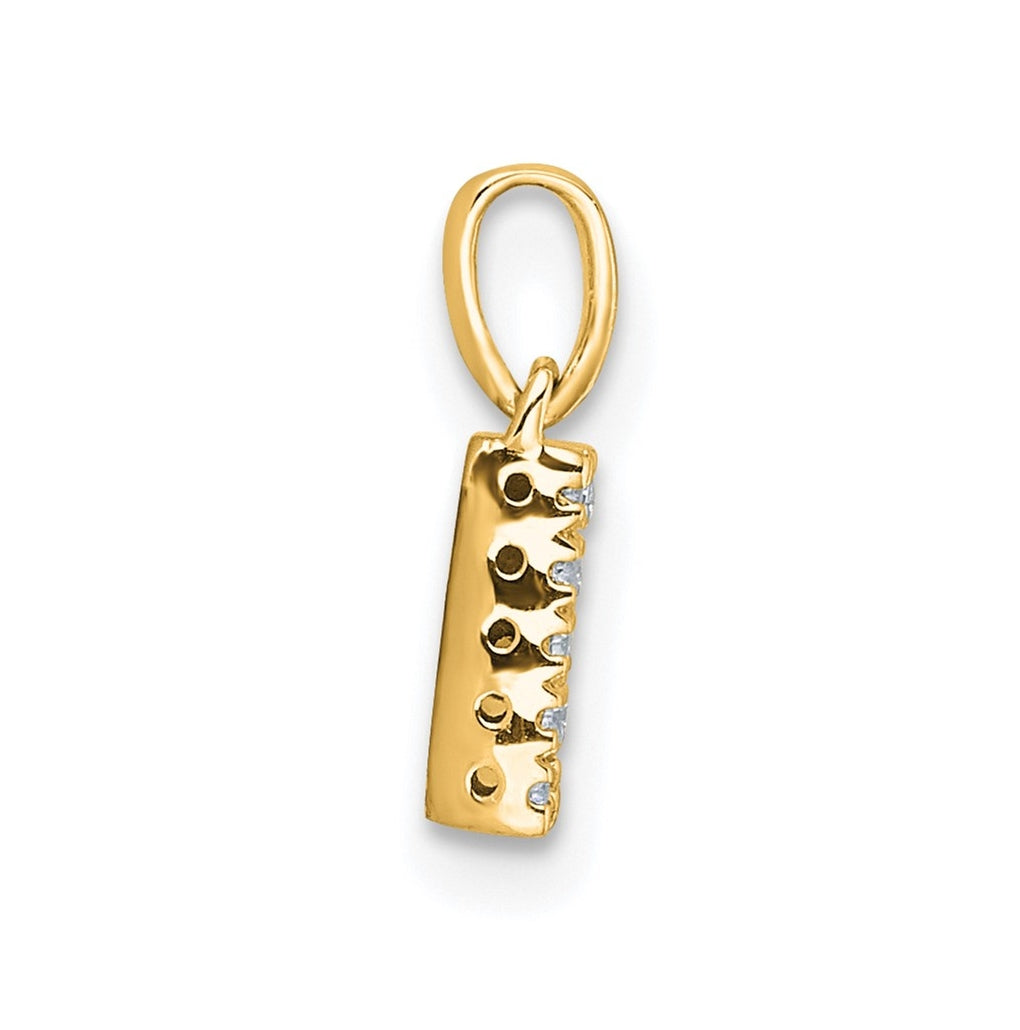 10k Yellow Gold Diamond Initial with Bail Pendant
