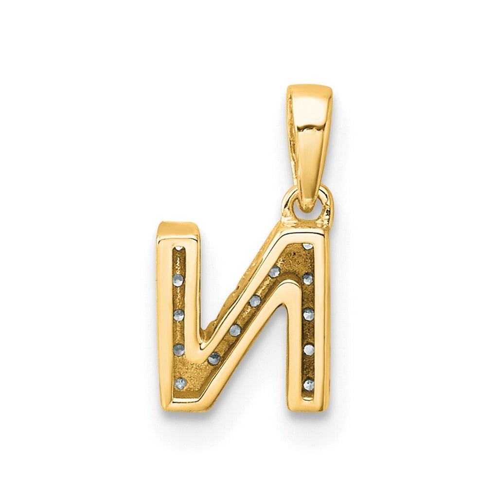 10k Yellow Gold Diamond Initial with Bail Pendant