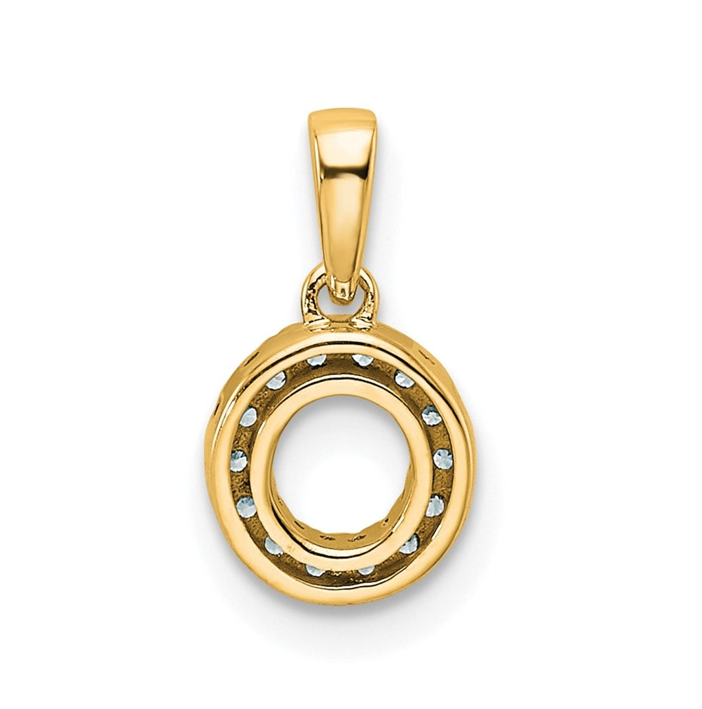 10k Yellow Gold Diamond Initial with Bail Pendant