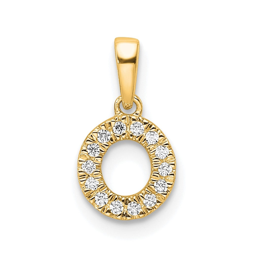 10k Yellow Gold Diamond Initial with Bail Pendant