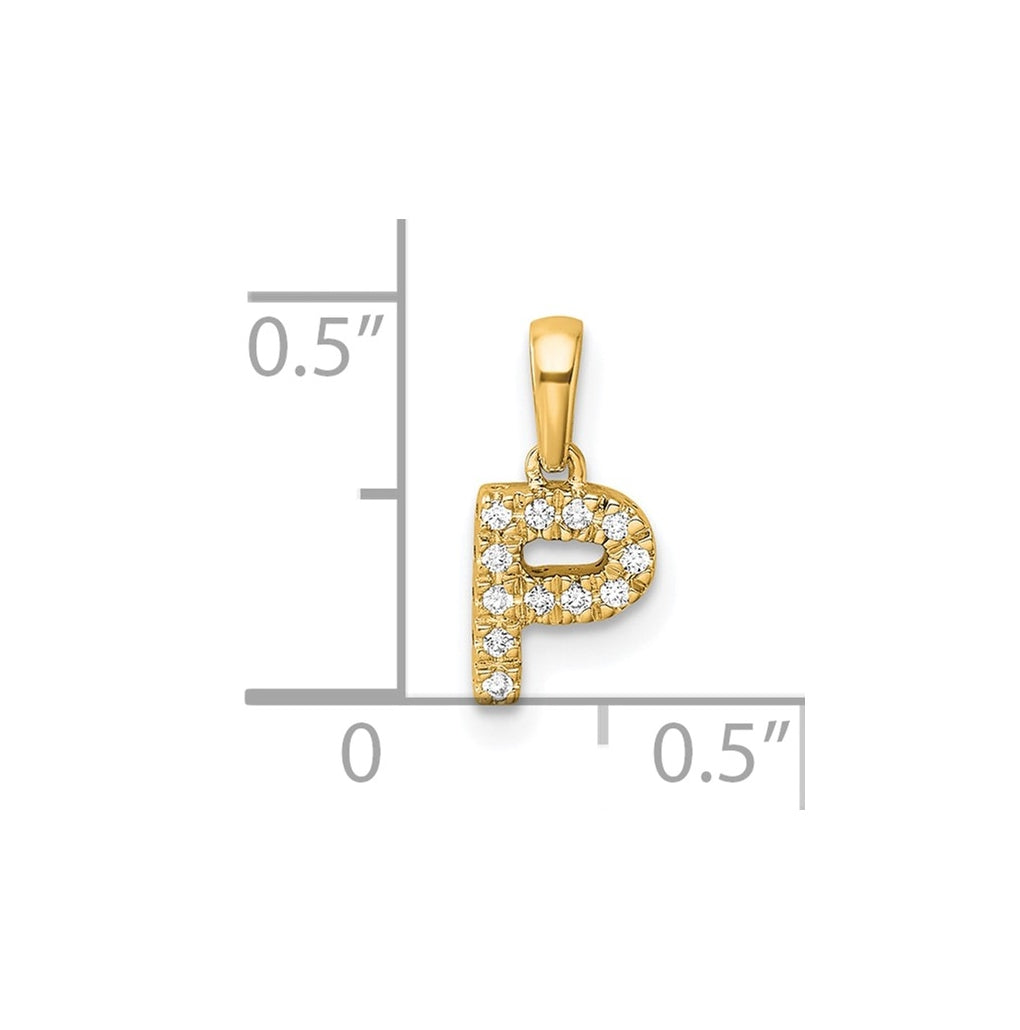 10k Yellow Gold Diamond Initial with Bail Pendant