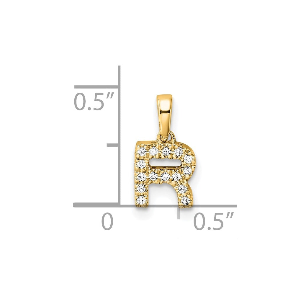 10k Yellow Gold Diamond Initial with Bail Pendant