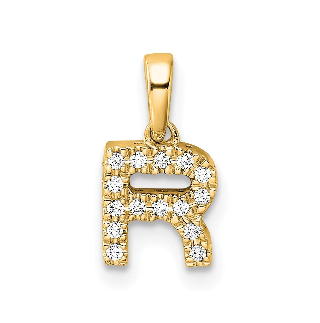 10k Yellow Gold Diamond Initial with Bail Pendant