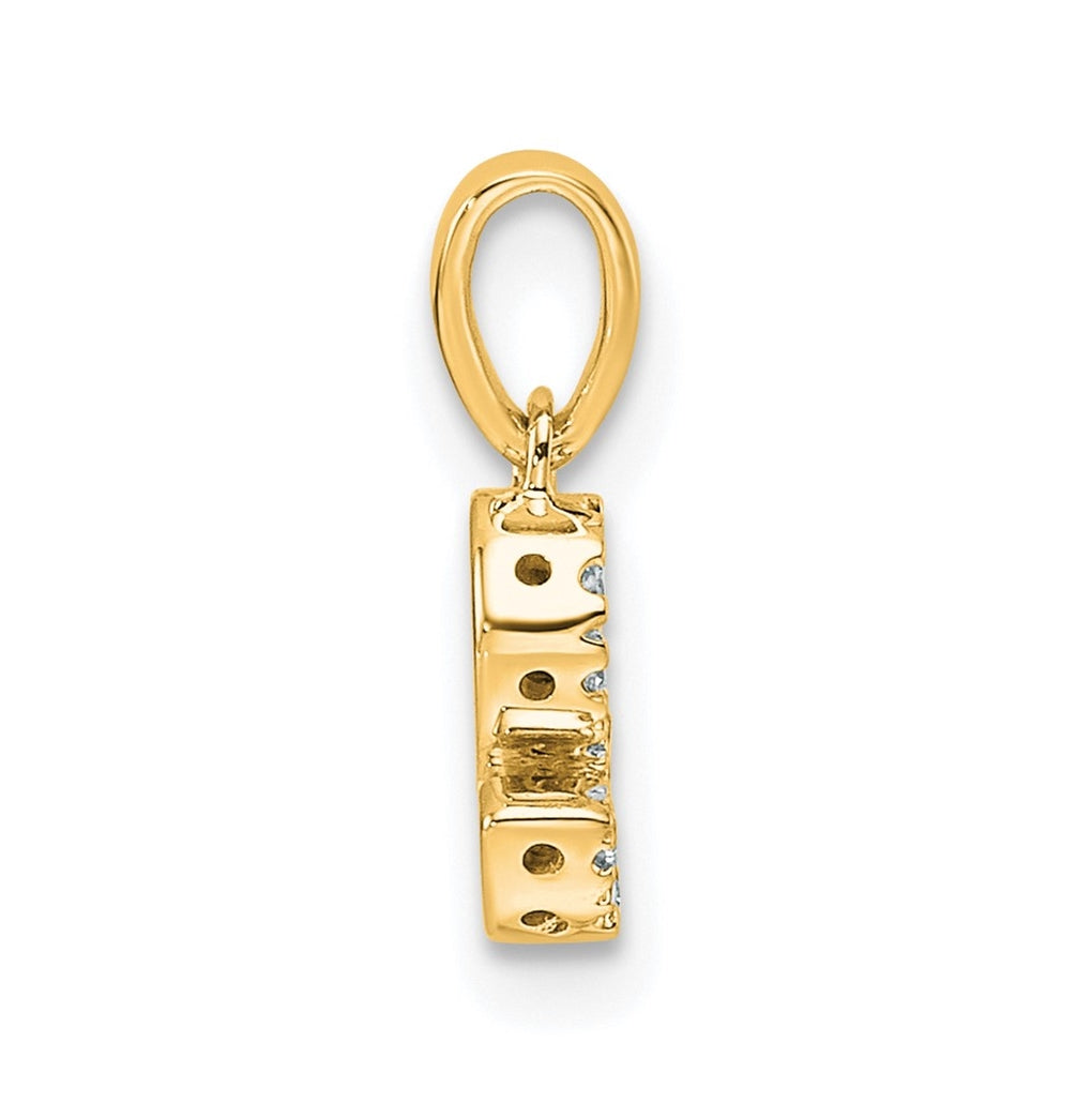 10k Yellow Gold Diamond Initial with Bail Pendant