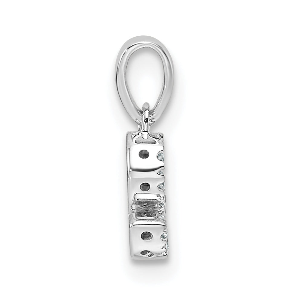 14K White Gold Diamond Letter S Initial with Bail Pendant