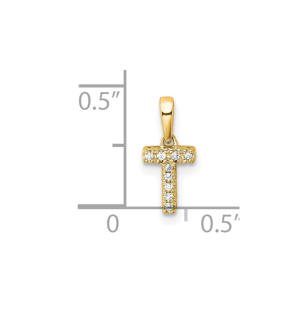 10k Yellow Gold Diamond Initial with Bail Pendant