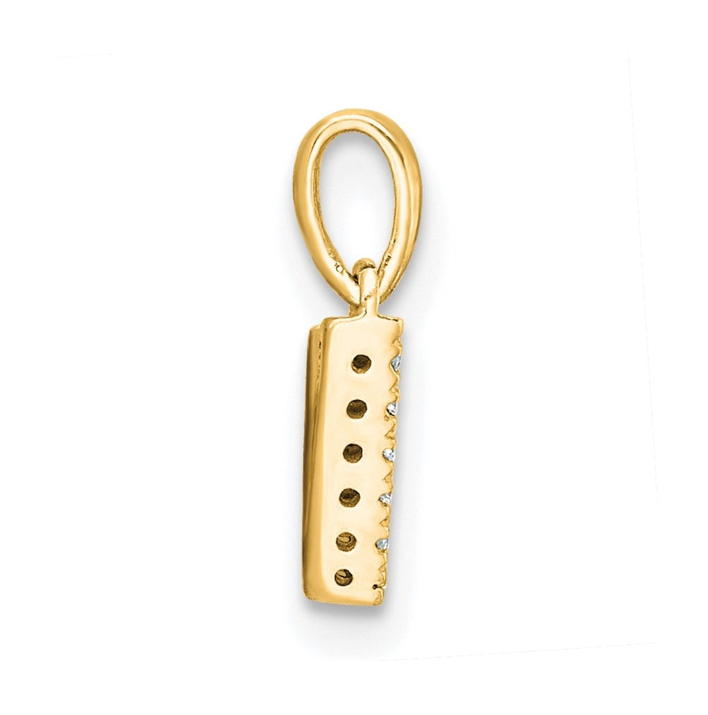10k Yellow Gold Diamond Initial with Bail Pendant