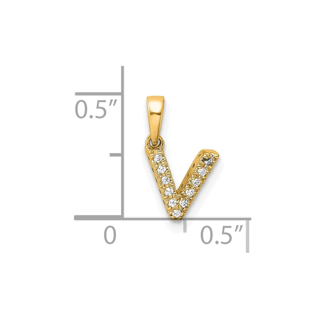 10k Yellow Gold Diamond Initial with Bail Pendant