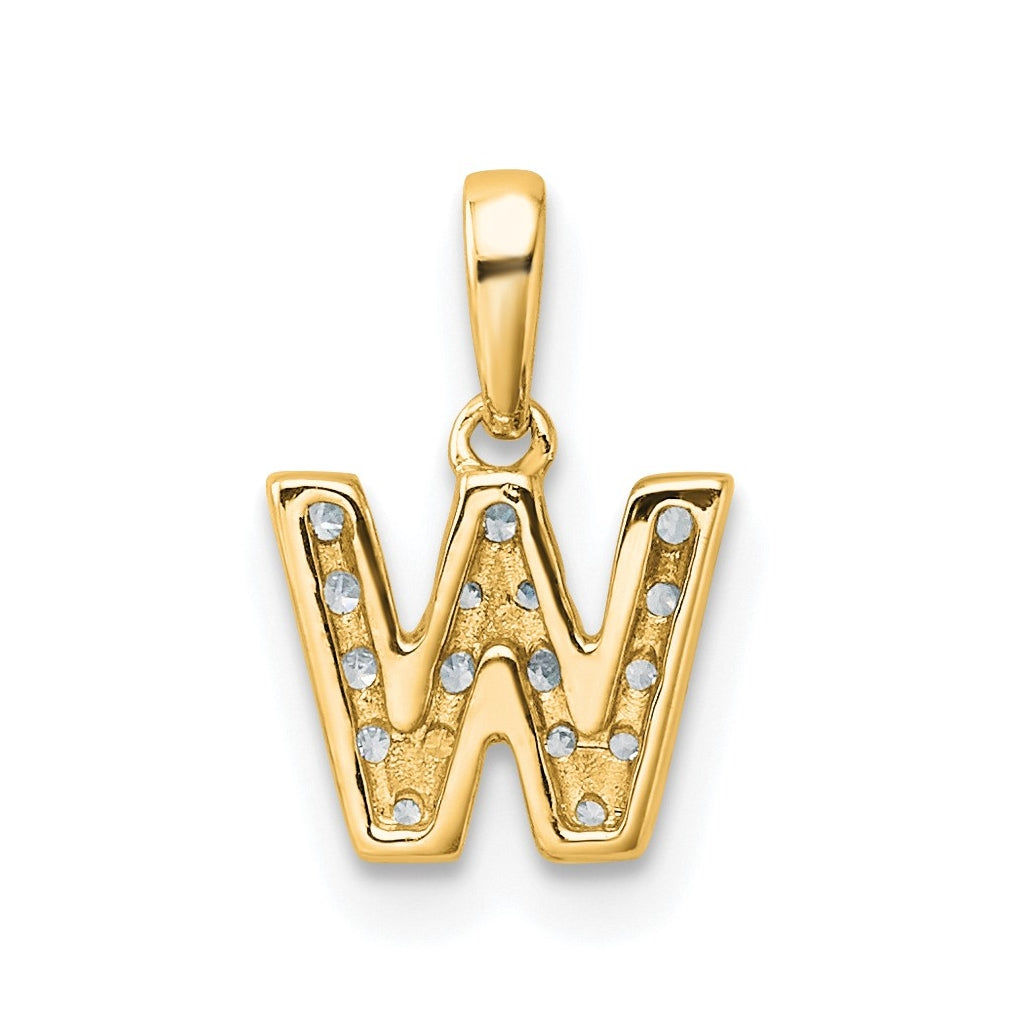 10k Yellow Gold Diamond Initial with Bail Pendant