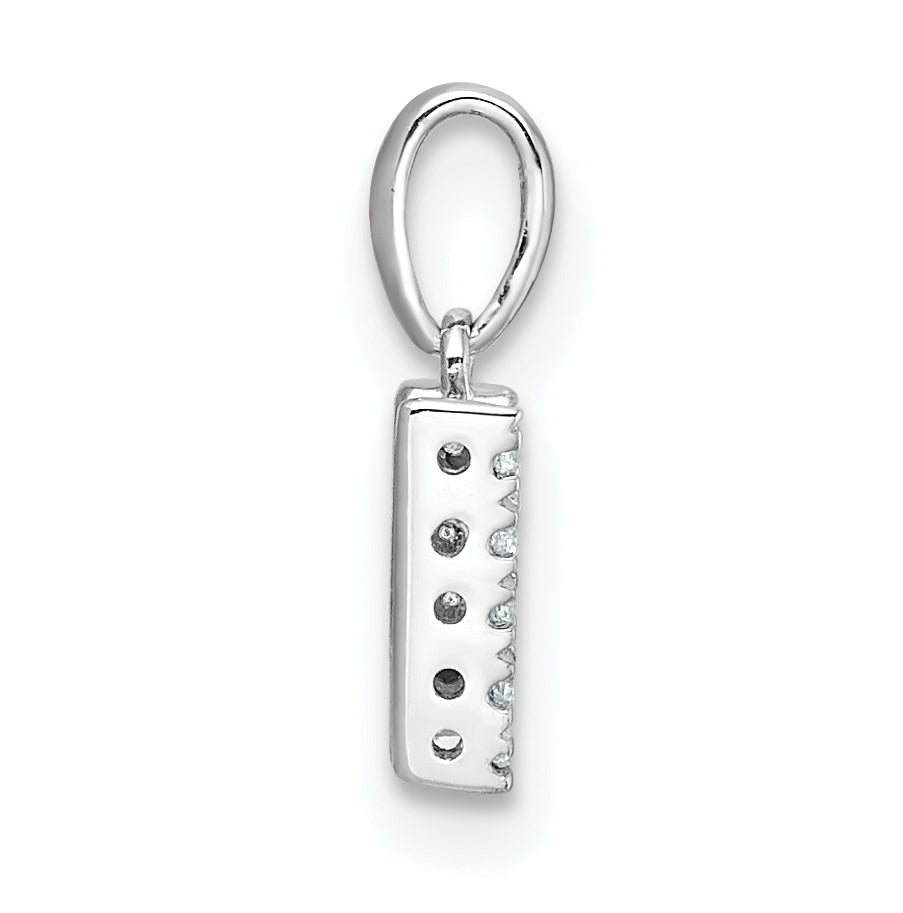 14K White Gold Diamond Letter W Initial with Bail Pendant