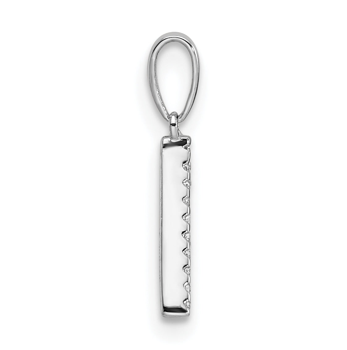 14K White Gold Letter A Diamond Initial Pendant