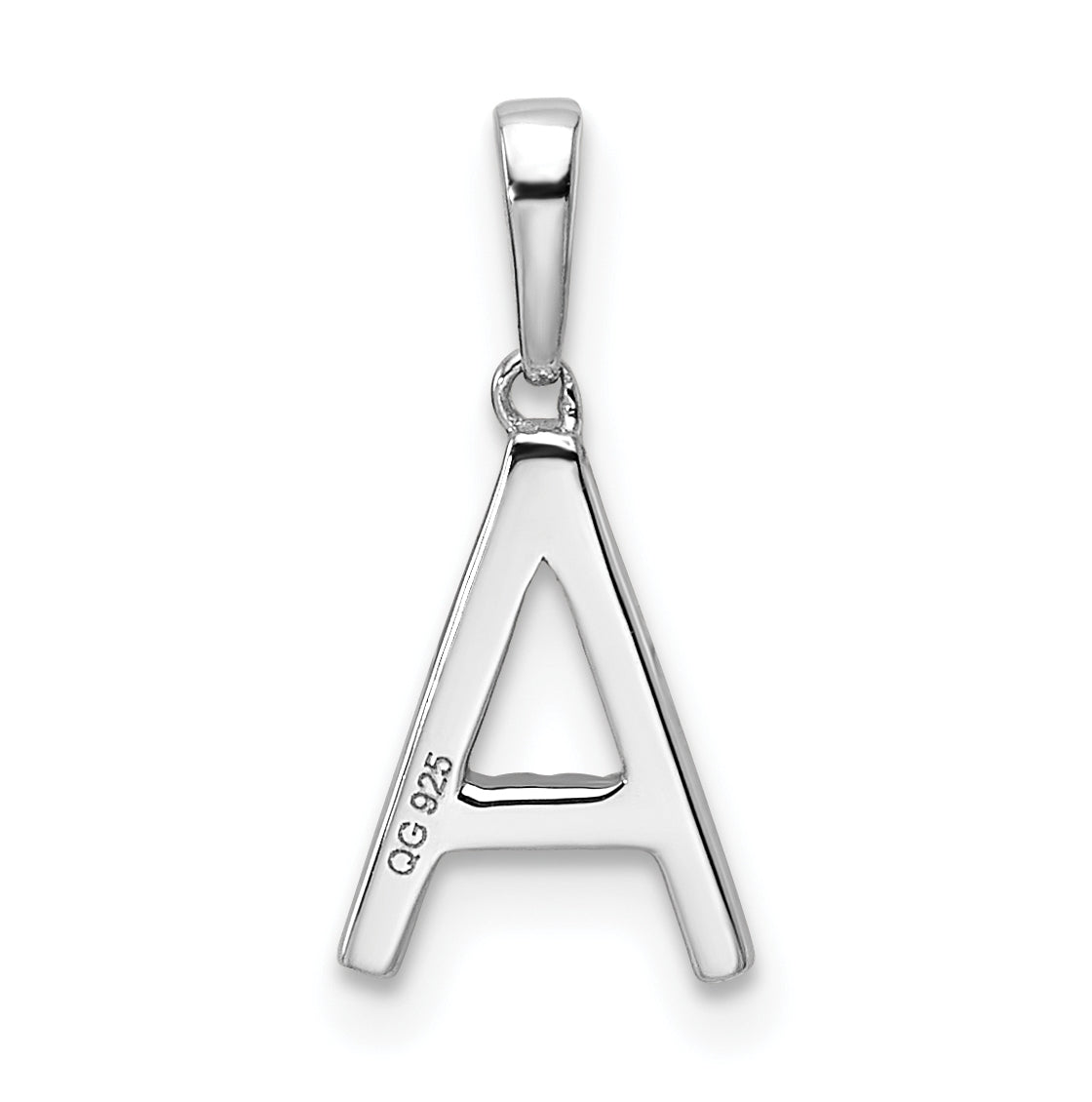 14K White Gold Letter A Diamond Initial Pendant