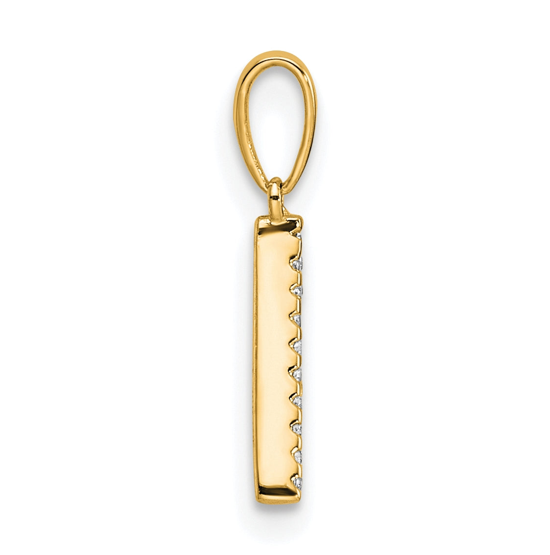 14K Yellow Gold Letter A Diamond Initial Pendant