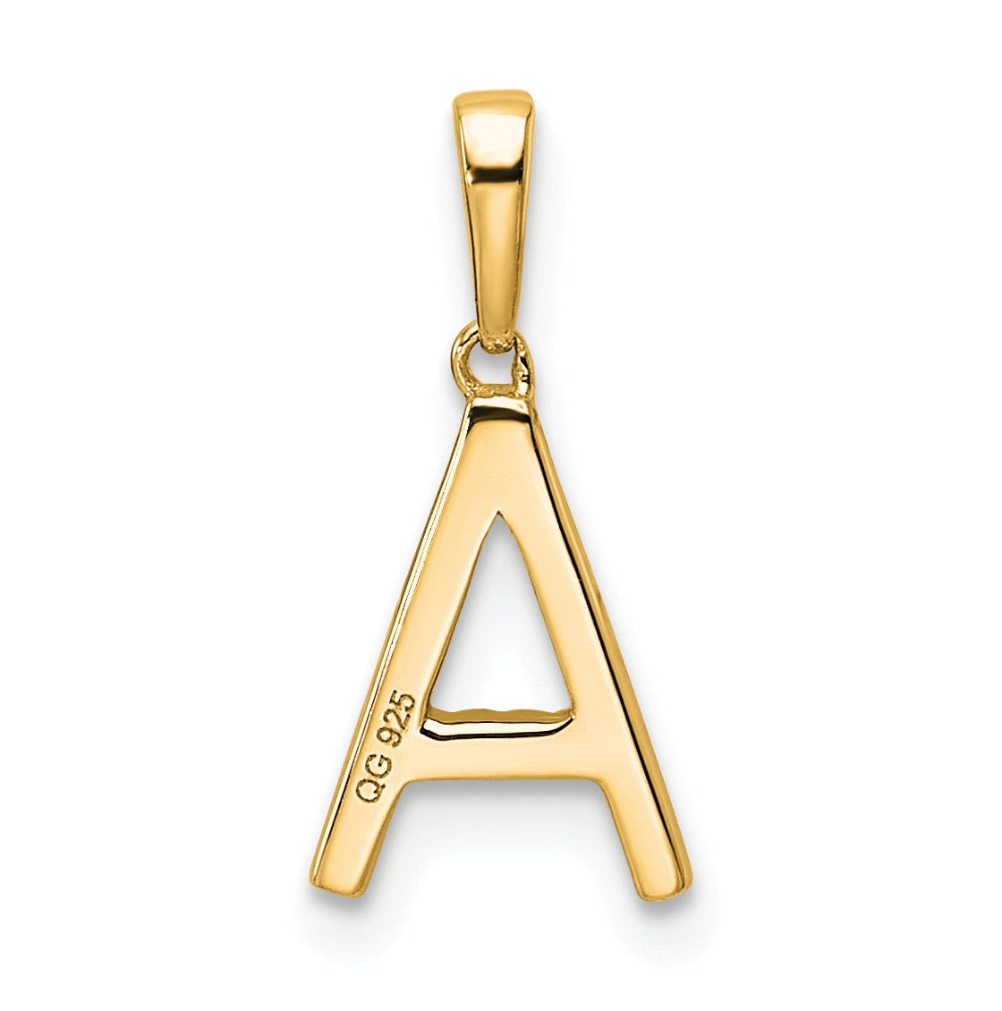 14K Yellow Gold Letter A Diamond Initial Pendant