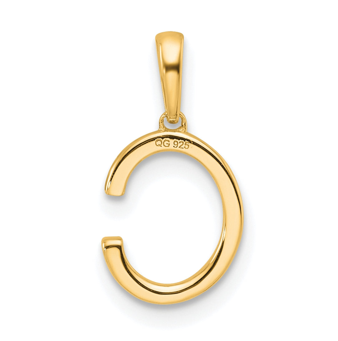 10K Yellow Gold Letter C Diamond Initial Pendant