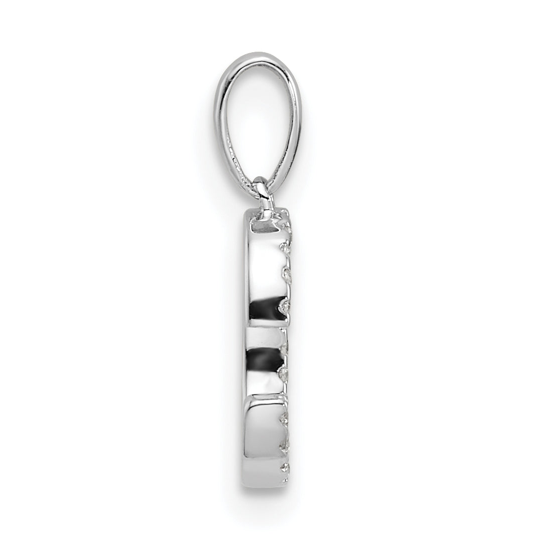 14K White Gold Letter C Diamond Initial Pendant