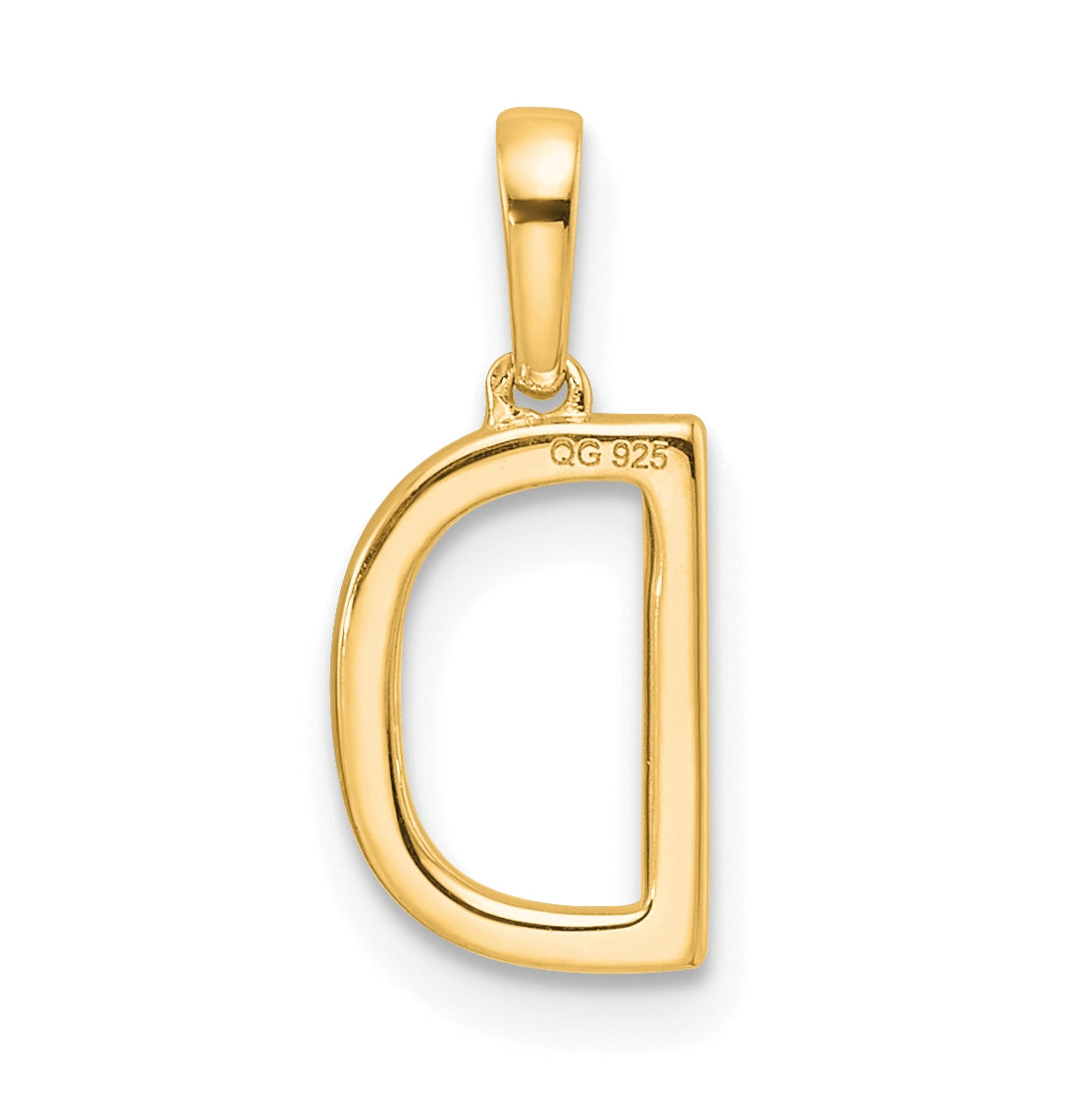 10K Yellow Gold Letter D Diamond Initial Pendant