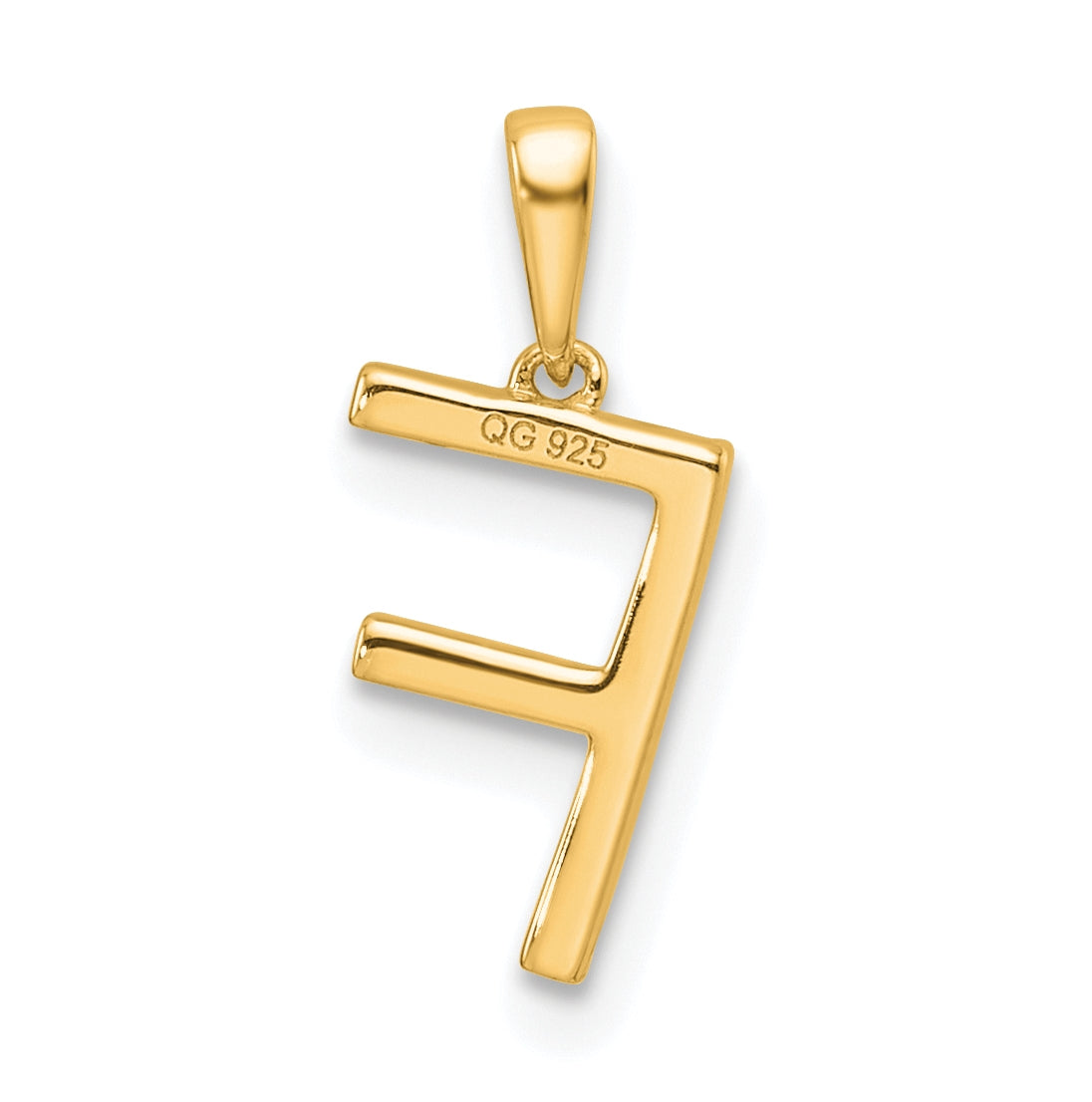 10K Yellow Gold Letter F Diamond Initial Pendant
