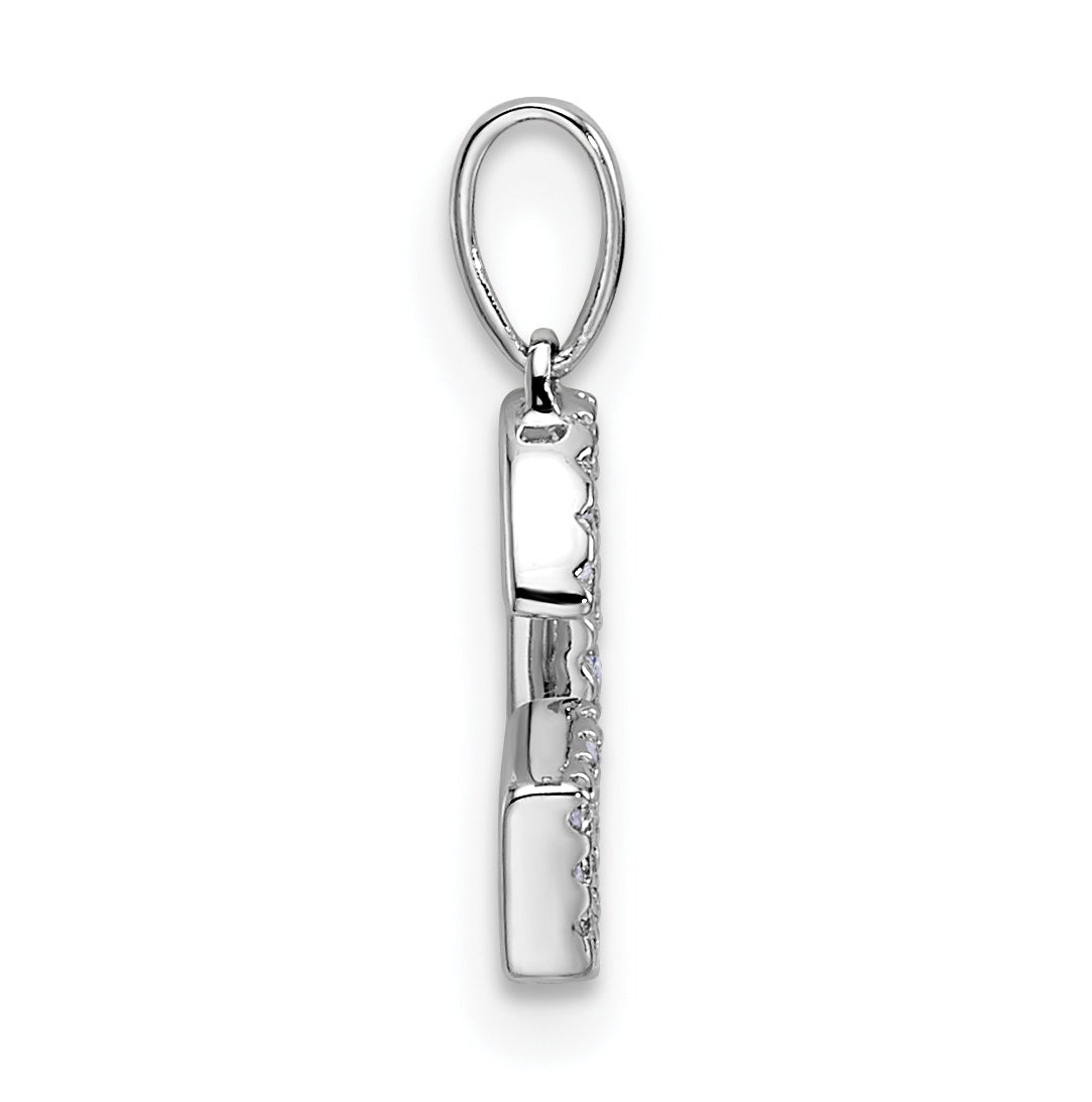 14K White Gold Letter G Diamond Initial Pendant
