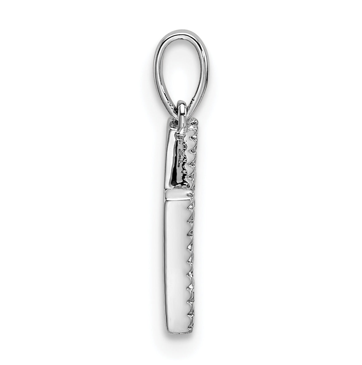 14K White Gold Letter H Diamond Initial Pendant