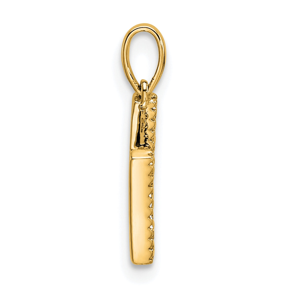 14K Yellow Gold Letter H Diamond Initial Pendant