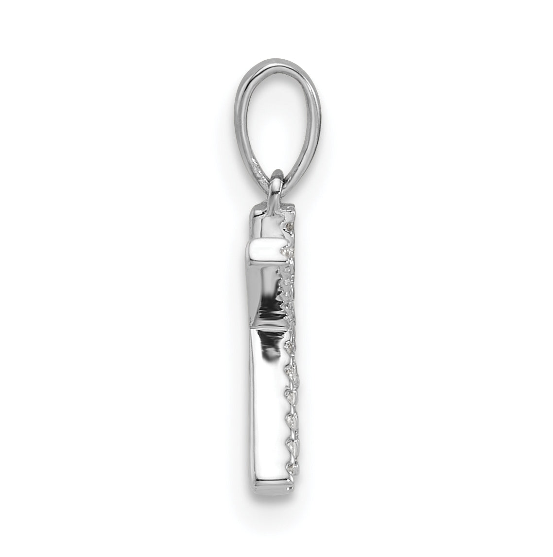 14K White Gold Letter K Diamond Initial Pendant
