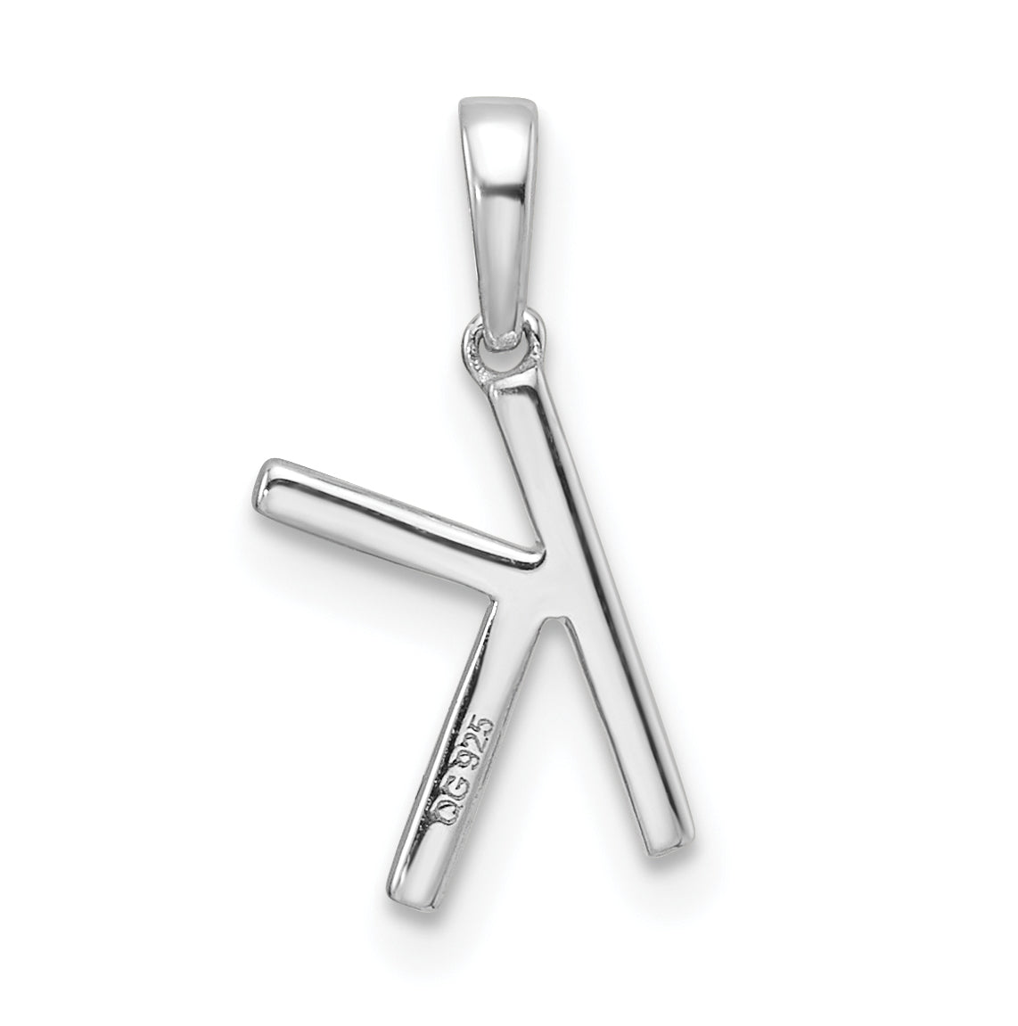 14K White Gold Letter K Diamond Initial Pendant