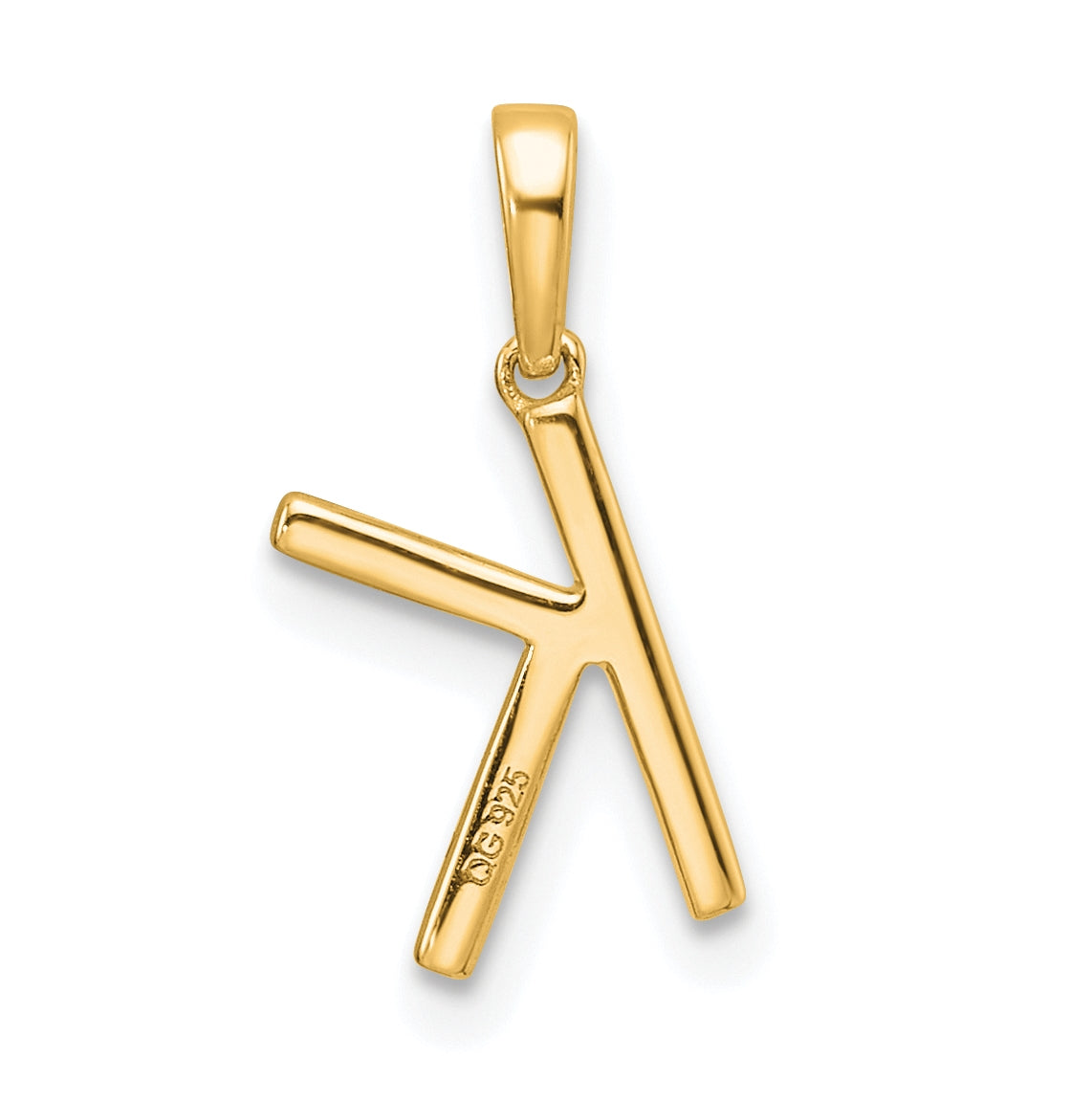 14K Yellow Gold Letter K Diamond Initial Pendant