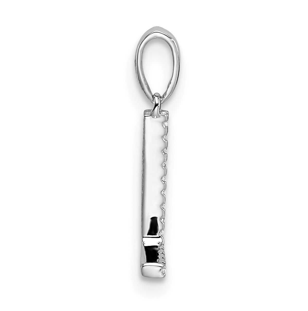 14K White Gold Letter L Diamond Initial Pendant