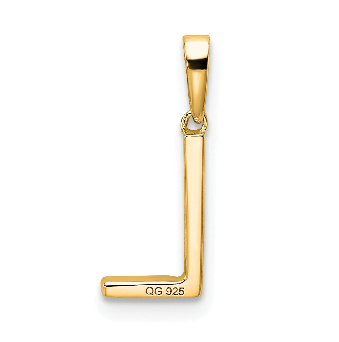 14K Yellow Gold Letter L Diamond Initial Pendant