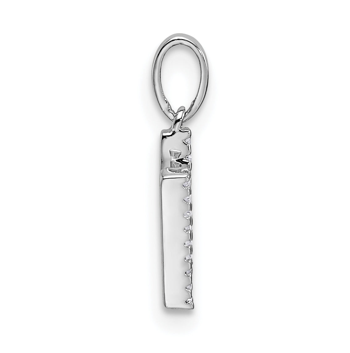14K White Gold Letter N Diamond Initial Pendant