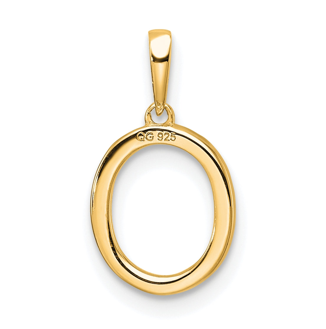 10K Yellow Gold Letter O Diamond Initial Pendant